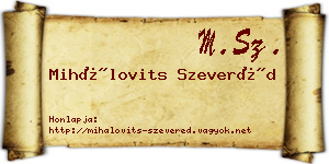 Mihálovits Szeveréd névjegykártya